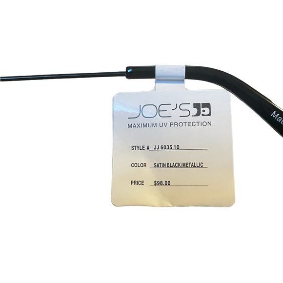 Joes Jeans Round Cat Eye Sunglasses, Black Metallic, NWT, Retail $98 - Picture 3 of 4